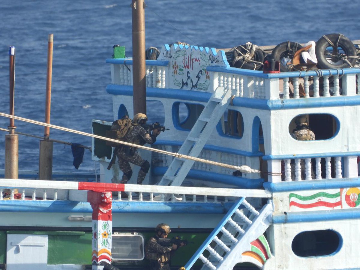 FrontalForce's tweet photo. #IndianNavy foils another #piracy attempt along East coast of #Somalia.

Info on Piracy attempt on #FVOmari monitored #31Jan 24. Vessel located successfully by Indian Naval RPA, undertaking surveillance in the area &amp; #INSSharada on anti-piracy mission diverted to intercept. https://t.co/nQ2cKWqSO5