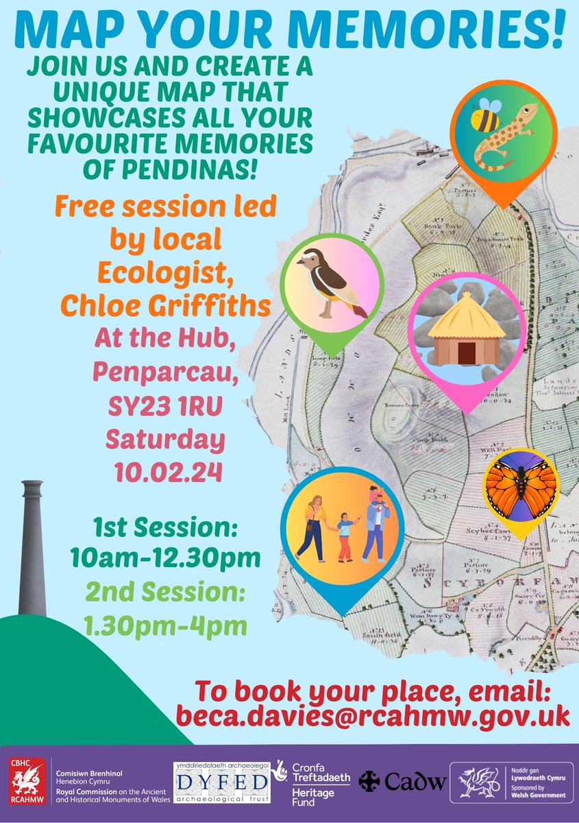 RCAHMWales's tweet image. Join us on Saturday 10 February to map your favourite memories of Pendinas Hillfort with local Ecologist, Chloe Griffiths🌟🗺️🛖 To book your place, follow this link: zurl.co/wixz

 #CloddioPendinas #DigPendinas #mapyourmemories #Penparcau #Bryngaer #Hillfort
