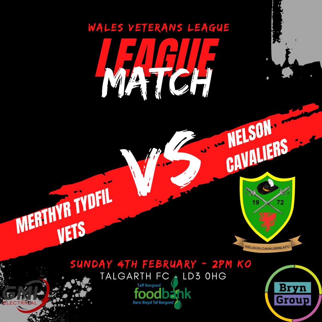 nelsoncavsafc's tweet photo. Dydd Sul 🔴⚫️⚽️

The Over 35’s Old Boys host @LlandaffCosmos in @swcasualsleague action and the 50’s travel to Talgarth to face Merthyr Tydfil Vets in the @WalesVets league.

#upthecavs https://t.co/5Qu51Yq0pv