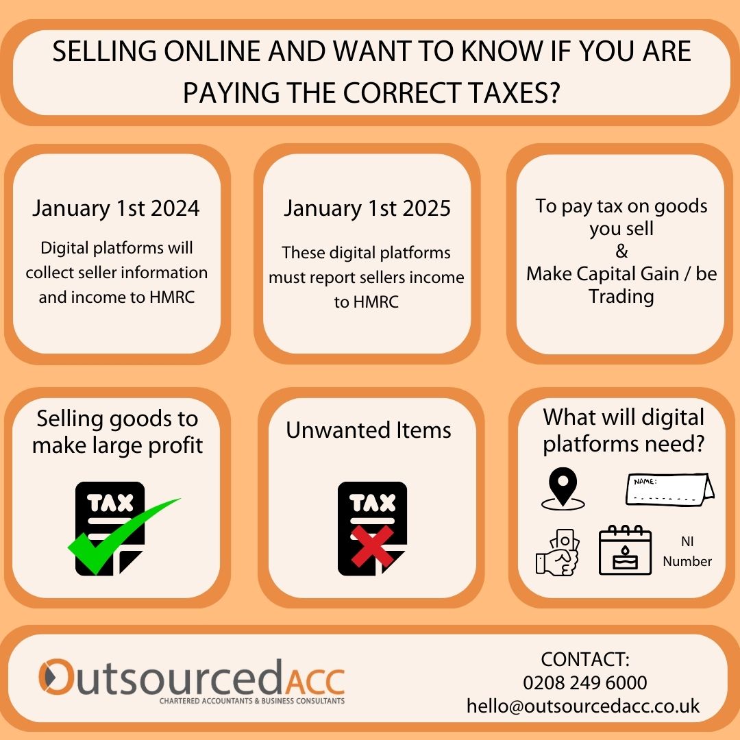 Online sellers, be tax-ready! From Jan 2024, digital platforms report to HMRC. Know your obligations with examples from HMRC. Our expert team can guide you effortlessly. Stay compliant! 
outsourcedacc.co.uk/businesscentre…

#TaxReady #OnlineSelling #HMRC #OutsourcedACC