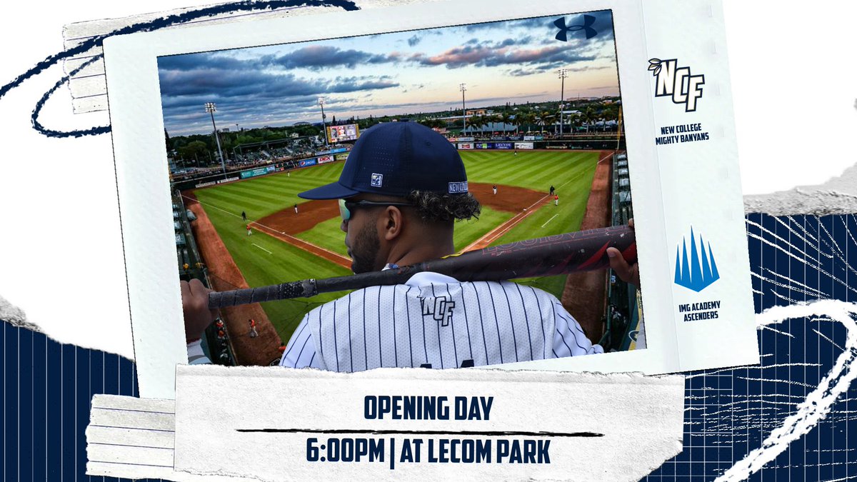 Baseball Opening Day‼️ ⚾️
📍 LECOM Park
⌚️ 6pm
🎟️ $10
  -online: fevo-enterprise.com/event/NCF
  -or purchase tickets at the gate
#GoMightyBanyans