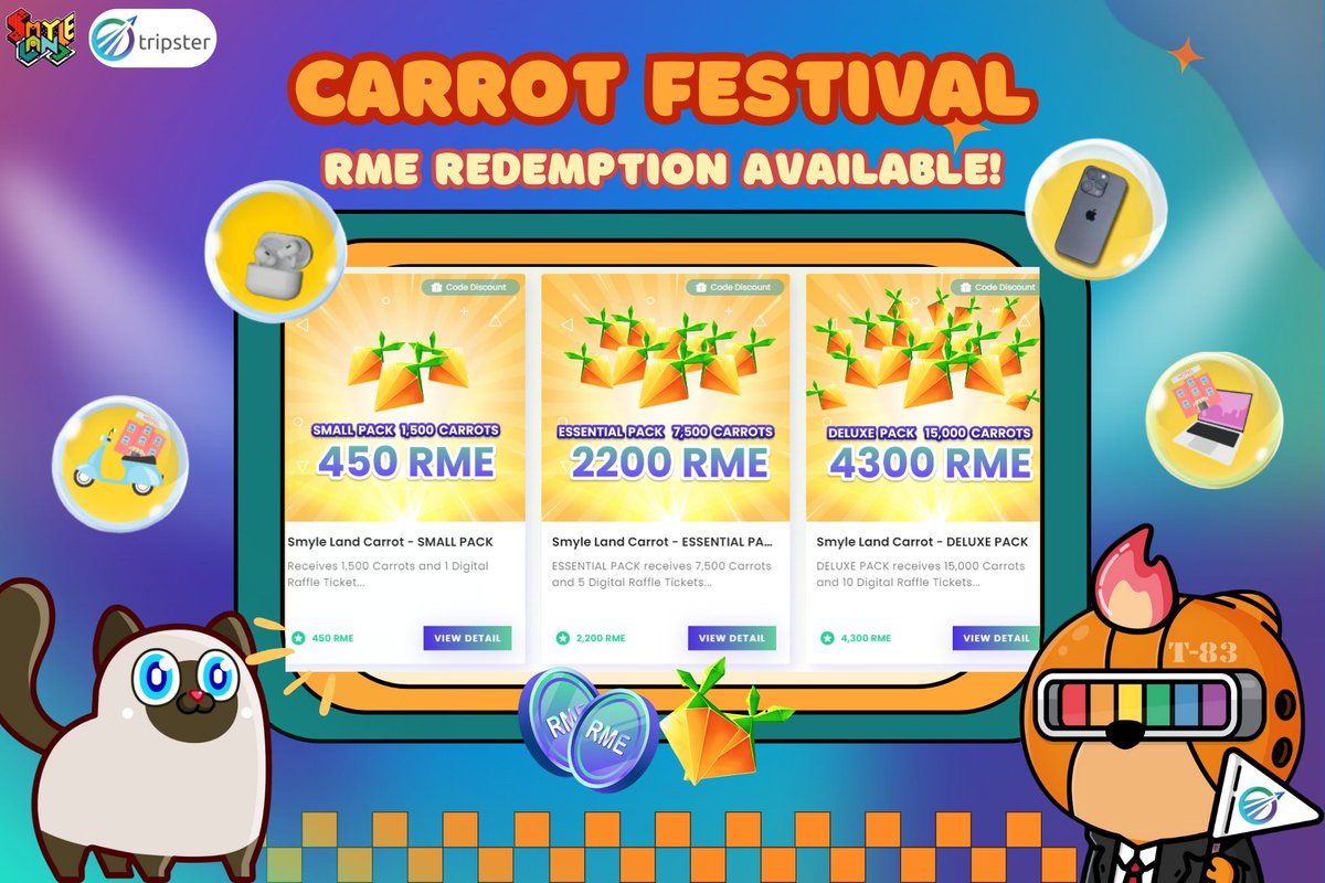 🥳 The Carrot Festival has begun! Let's test our luck together.

There won't be anything bigger than this! Introducing the Carrot Festival 🥕, the grandest event in <a href="/SmyleLand/">SmyleLand</a> , our lovely partner.

⚡️ Get ready for a chance to win a massive prize pool worth over 4,000,000