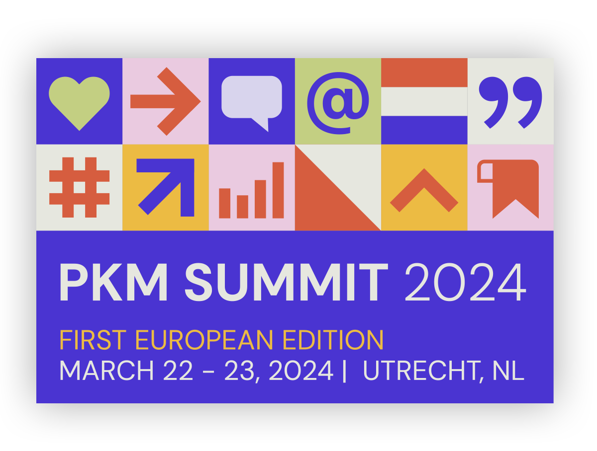 Looking forward to speaking (virtually) at the PKM Summit in March.
It's been 20 years of sensemaking with PKM for me :)
Seek > Sense > Share
pkmsummit.com
#PKMastery #PKM