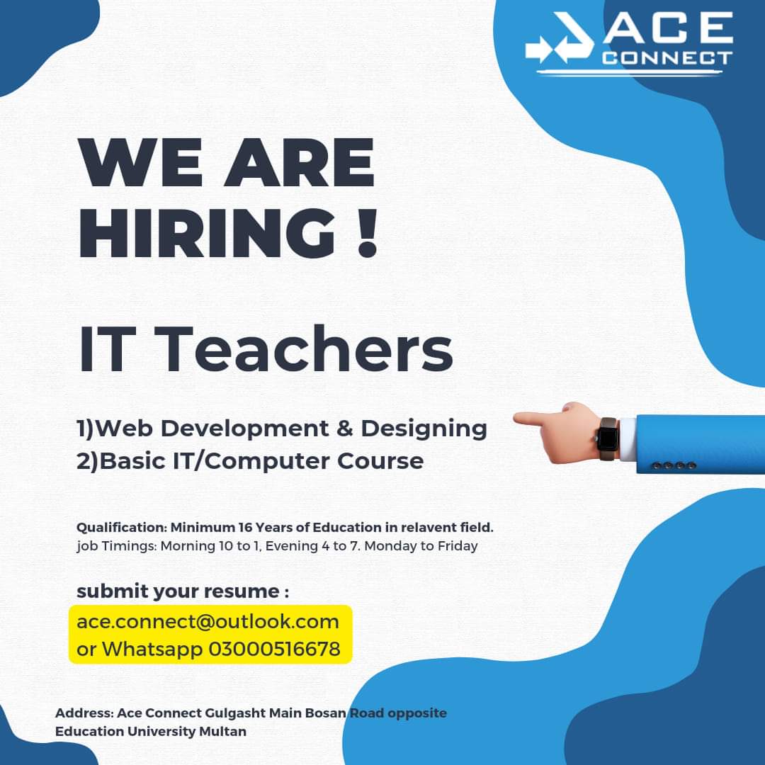 Aceconnect11's tweet photo. Trainers/ Teachers Required. https://t.co/lbX9H94Pwl