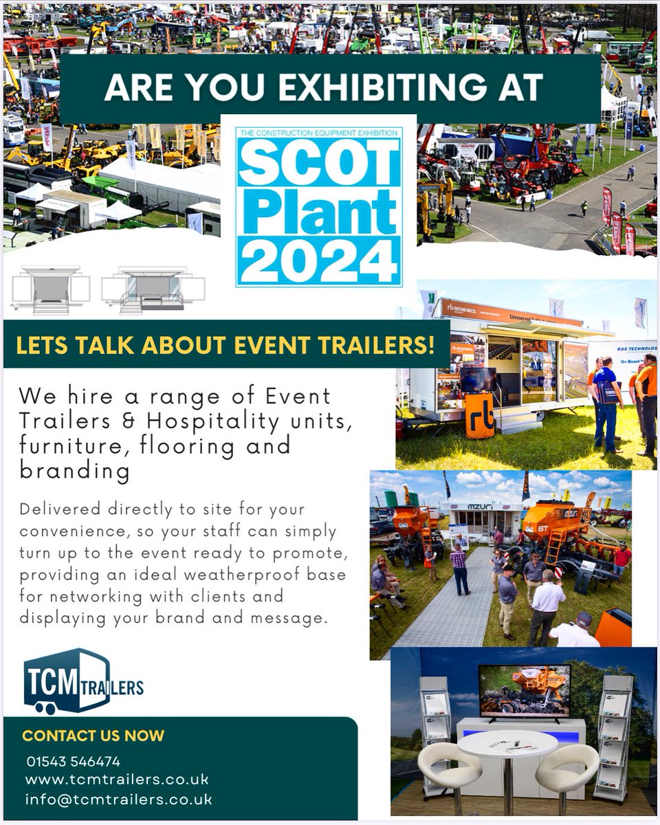 If you’ve made the decision to exhibit at <a href="/Scotplant/">Scot Plant</a>, do you need an event trailer, hospitality unit hire or ideas for your exhibition stand?
#scotplant #royalhighlandcentre