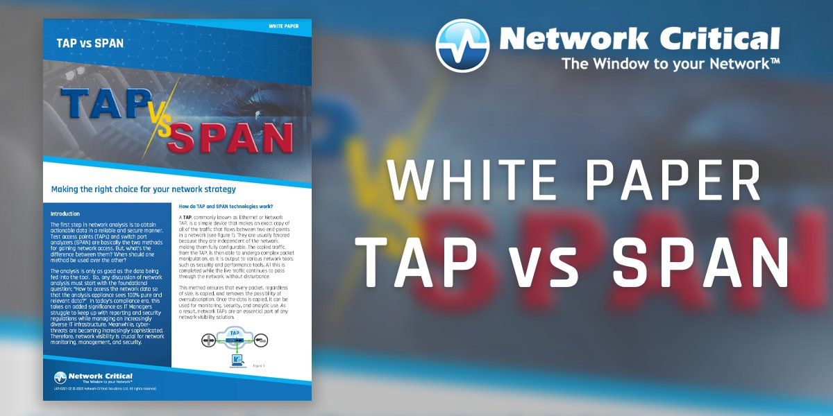 NetworkCritical's tweet image. Network Success Starts with Visibility! Explore our TAP vs SPAN White Paper and gain a deeper understanding of why network visibility is non-negotiable. Elevate your network game today. 🚀🔓 

eu1.hubs.ly/H06CZjD0

#NetworkVisibility #NetworkTAP #NetworkSuccess
