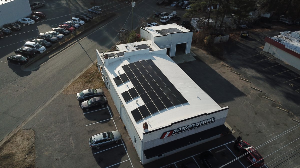Apex Tuning is a performance, service, repair, and maintenance shop for Volkswagens and Audis in Apex, NC.  The shop owner installed rooftop solar to the business through the Solarize the Triangle program. 

hubs.la/Q02gQZq-0