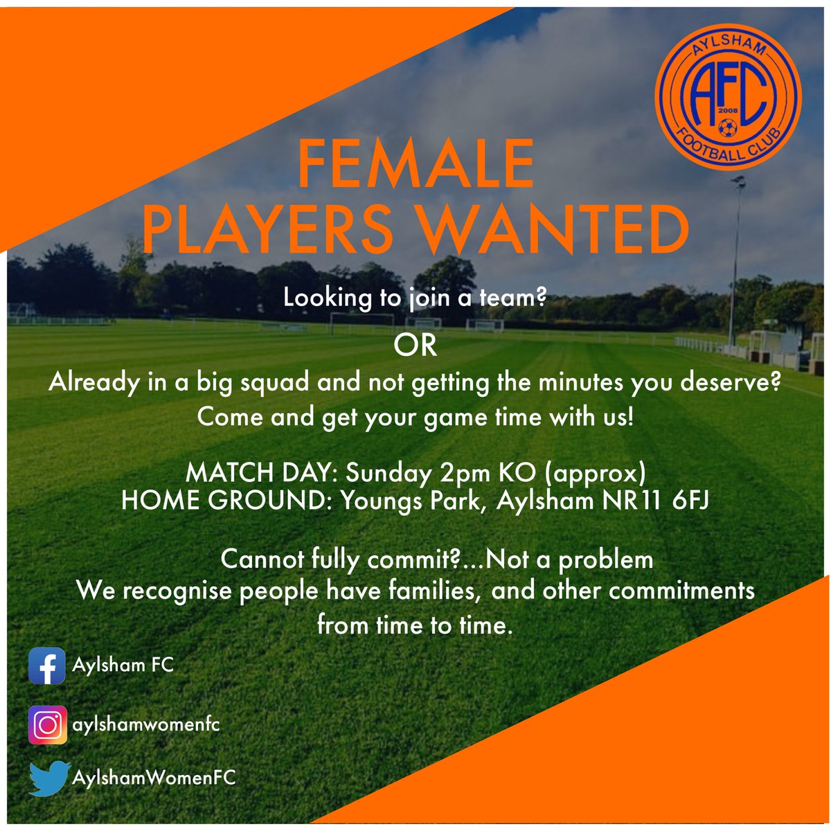 Female Players Wanted 🫵🏽

➡️ Female Players 16+ 

➡️ Lack Of Game Time ⏱️ 

➡️ Cannot Fully Commit 👩🏽‍💻Due To Work.. NO Problem ✅

🟠🔵