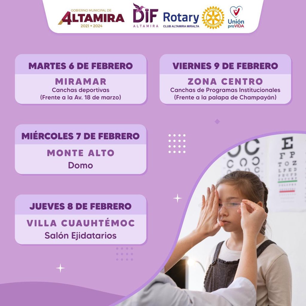 DifAltamira4T's tweet photo. ¡Tenemos el gusto de anunciarles una gran oportunidad para todos ustedes‼️👓✨

Nuestra próxima campaña de examen de vista y entrega de lentes completos, ¡totalmente gratuita!
Les compartimos los requisitos, fechas y ubicaciones destacando que tendremos cupo limitado.🙌🏻✨ https://t.co/AySAJleanu