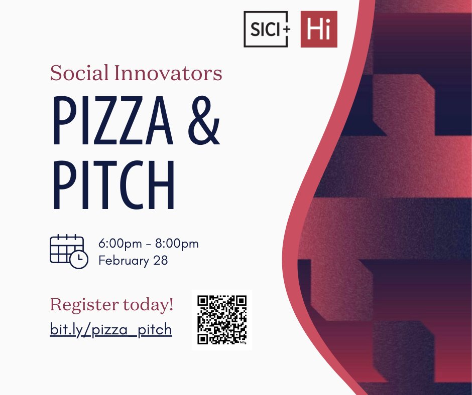 Are you a founder looking to build your team? Or a socially-minded individual looking to contribute to a cause that matters to you? Come to the SICI x @innovationlab Social Innovators Pizza & Pitch Swap on Feb. 28! Learn more and register: bit.ly/pizza_pitch