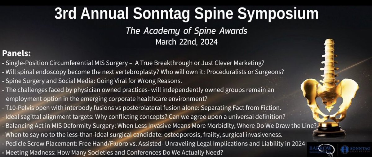 thejuansuribe's tweet photo. In less than 2 months, distinguished Spine leaders will convene to engage in profound discussions and shed light on the most thought-provoking and impactful topics. This unparalleled gathering presents a unique and invaluable opportunity for professionals like you 👇🏻 #MedTwitter https://t.co/yYCY6B3bPW