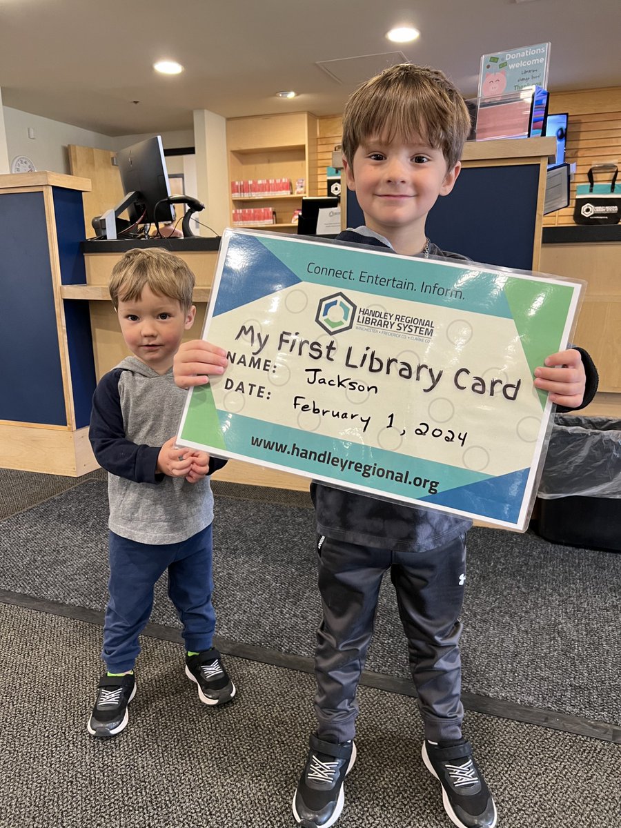 handleyregional's tweet photo. Yesterday at Bowman Library, Jackson got his first library card! Congratulations and welcome, new friend! #lovehrls #myfirstlibrarycard https://t.co/HvCseMfQsv