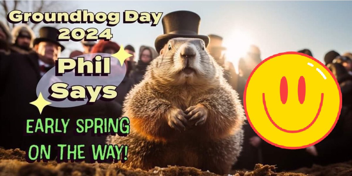 2GemsEnt's tweet photo. HAPPY GROUNDHOG DAY!

Yay for spring being on it’s way here! 

#humor #facebookmarketing #thankful #springtime #this #virals #funny #relatable #laugh #todayvideo https://t.co/VNmnoOqnuB