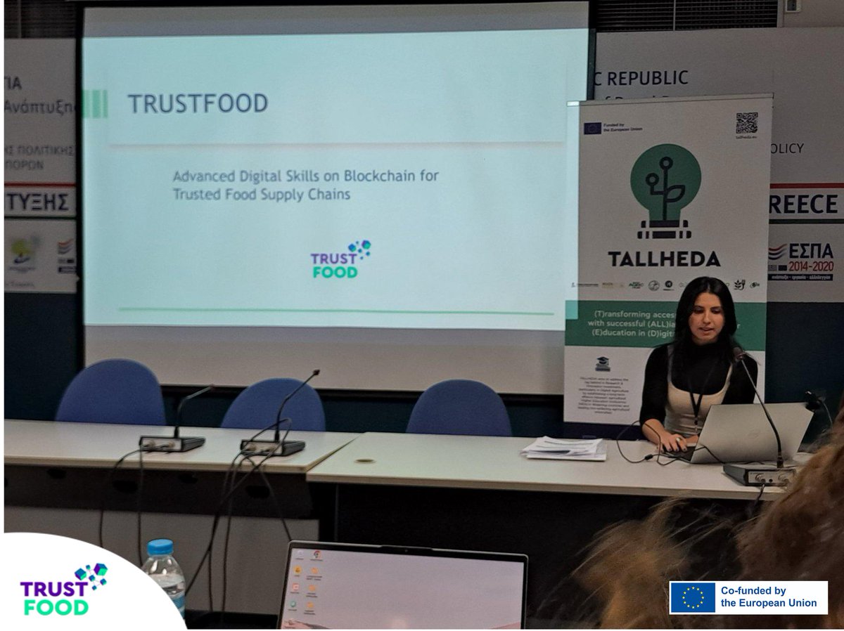 🌱 Exciting News!​ 🚀 Angeliki Milioti Milioti, Dissemination, Exploitation, and Communication Manager at Smart Agro Hub, presented TRUSTFOOD at the TALLHEDA Kick-Off on Jan 29, 2024.​ 🌾 Thrilled to share our vision for sustainable agriculture! #TRUSTFOOD #Innovation