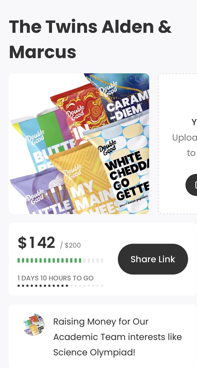 RealMariaLove's tweet photo. 1 day &amp; $58 away from our goal!

#Order your #delicious #gourmet #popcorn today!

Click the Link to Order:
https://t.co/KNufdFEjF3

#Thankful #Grateful #Blessed #Love #LittleBigLoves #Fundraiser @TheJuniorSchool #AHJS #TheJuniorSchool #ScienceOlympiad #DoubleGood ~❤~ https://t.co/nGuY8owewt