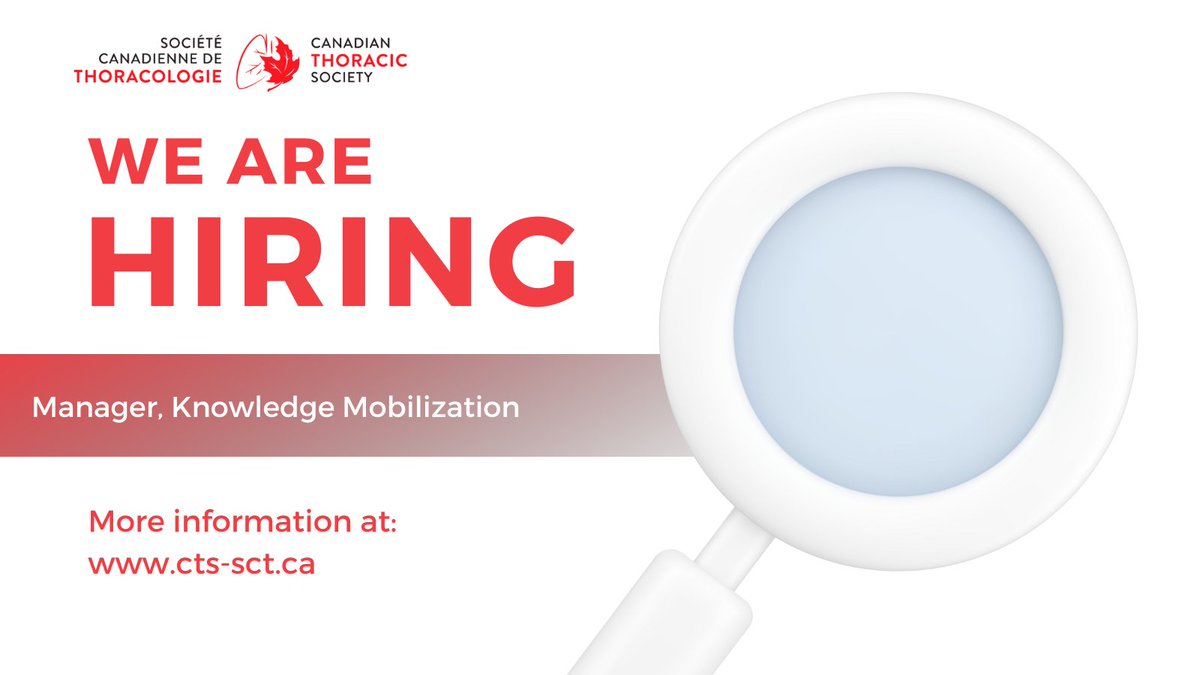 The CTS is hiring a strong project manager to take on the role of Manager, Knowledge Mobilization! For more information click here: cts-sct.ca/wp-content/upl…