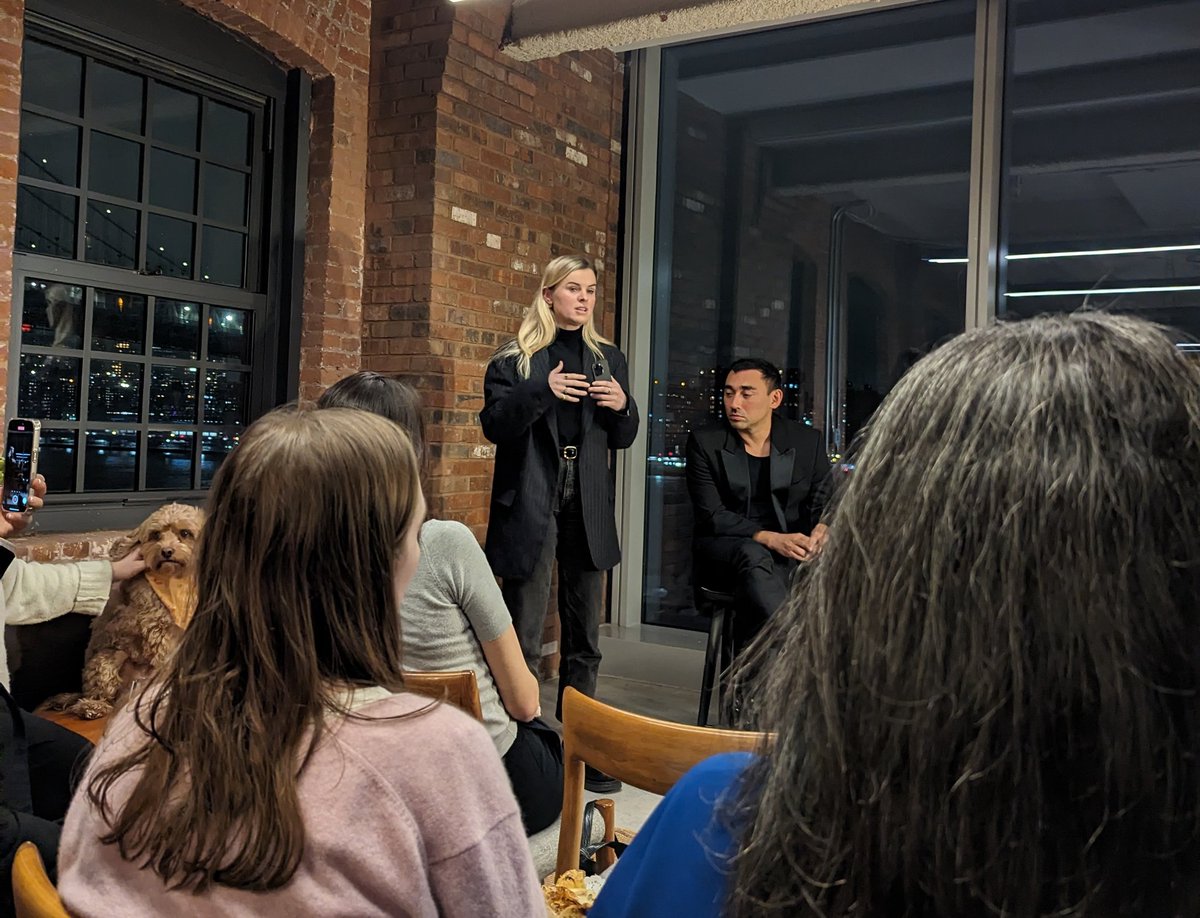 Thank you <a href="/the_SYKY/">SYKY</a> <a href="/AliceDelahunt/">Alice Delahunt</a>  and Nicola <a href="/formichetti/">NICOLA FORMICHETTI</a> last night's fireside chat was wonderful