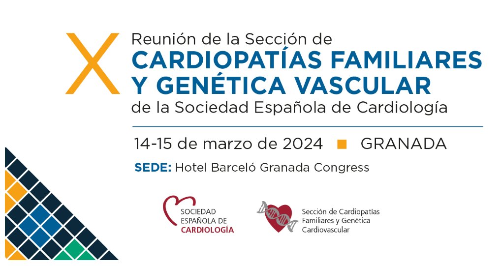SECARDIOPED (@secardioped) on Twitter photo Reunión Sección de Cardiopatías Familiares y Genética cardiovascular de la SEC. <a href="/seccCFyGenetCV/">Sección Cardiopatías Familiares y Genética CV SEC</a>
🗓️ 14 y 15 de marzo de 2024
📍 Hotel Barceló Congress, en Granada.
👉reunioncardiopatiasfamiliares.com Reunión Sección de Cardiopatías Familiares y Genética cardiovascular de la SEC. <a href="/seccCFyGenetCV/">Sección Cardiopatías Familiares y Genética CV SEC</a>
🗓️ 14 y 15 de marzo de 2024
📍 Hotel Barceló Congress, en Granada.
👉reunioncardiopatiasfamiliares.com