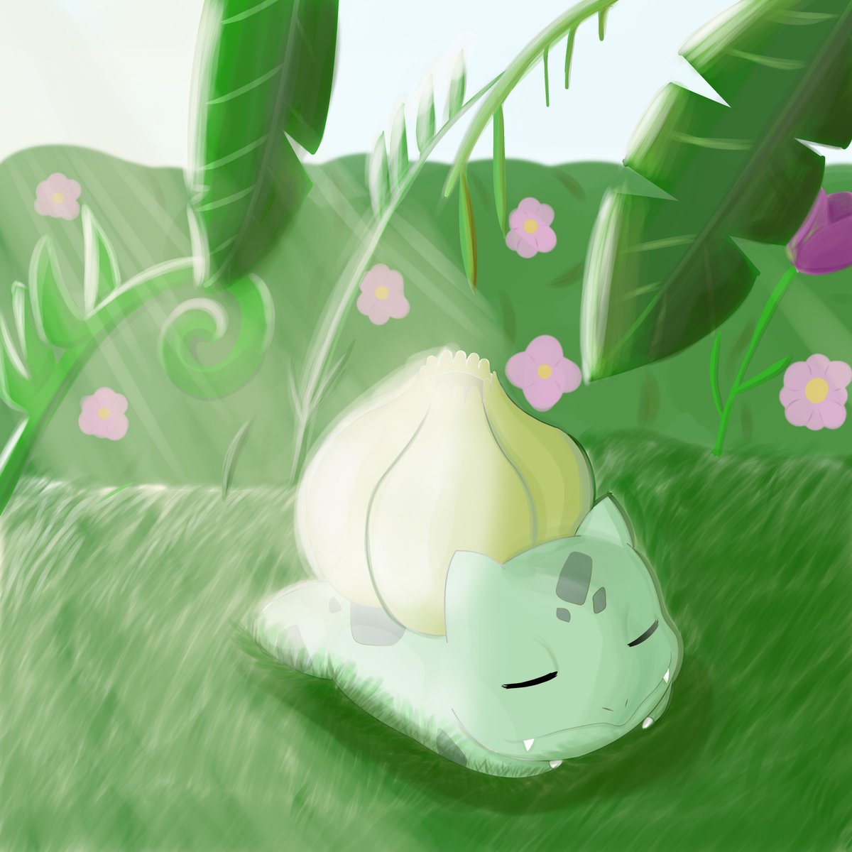 gozuusio's tweet photo. フシギダネ　たねポケモン

日なたで 昼寝を する 姿を 見かける。 太陽の 光を いっぱい 浴びることで 背中の タネが 大きく 育つのだ。
（ポケモン図鑑　ルビーより）

#ポケモン　#ポケモン図鑑　#フシギダネ　#フシギダネの日　#ポケモンイラスト https://t.co/gVJpAX4UVy