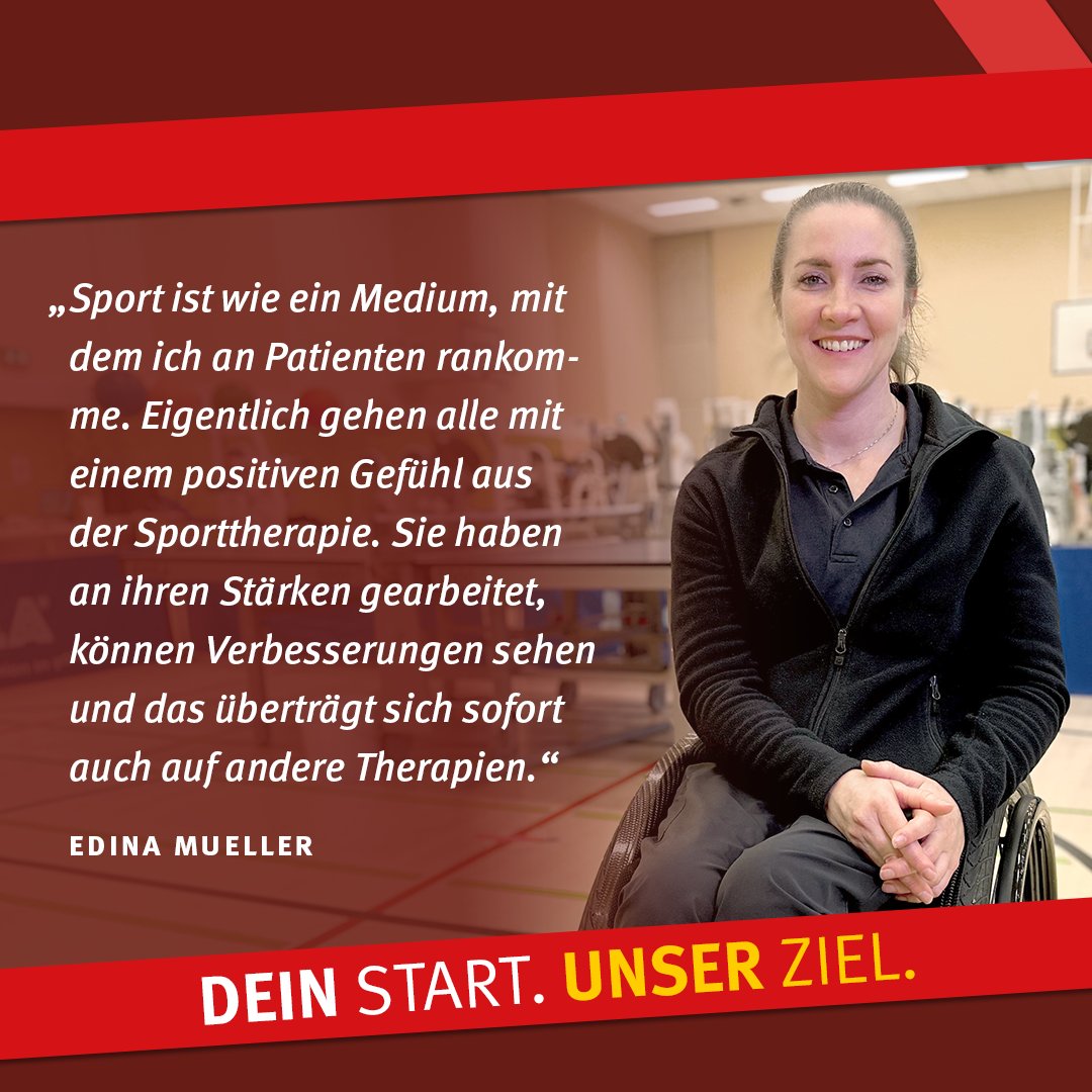 Seit 11 Jahren ist <a href="/EdinaMueller07/">Edina Müller</a>  als Sporttherapeutin am BG Klinikum Hamburg tätig. Was sie so einzigartig macht? Sie kann ihre Erfahrungen aus dem Leistungssport und die aus ihrer eigenen Sporttherapie damals weitergeben. 💪
#Sport #rehabilitation #Gesundheit