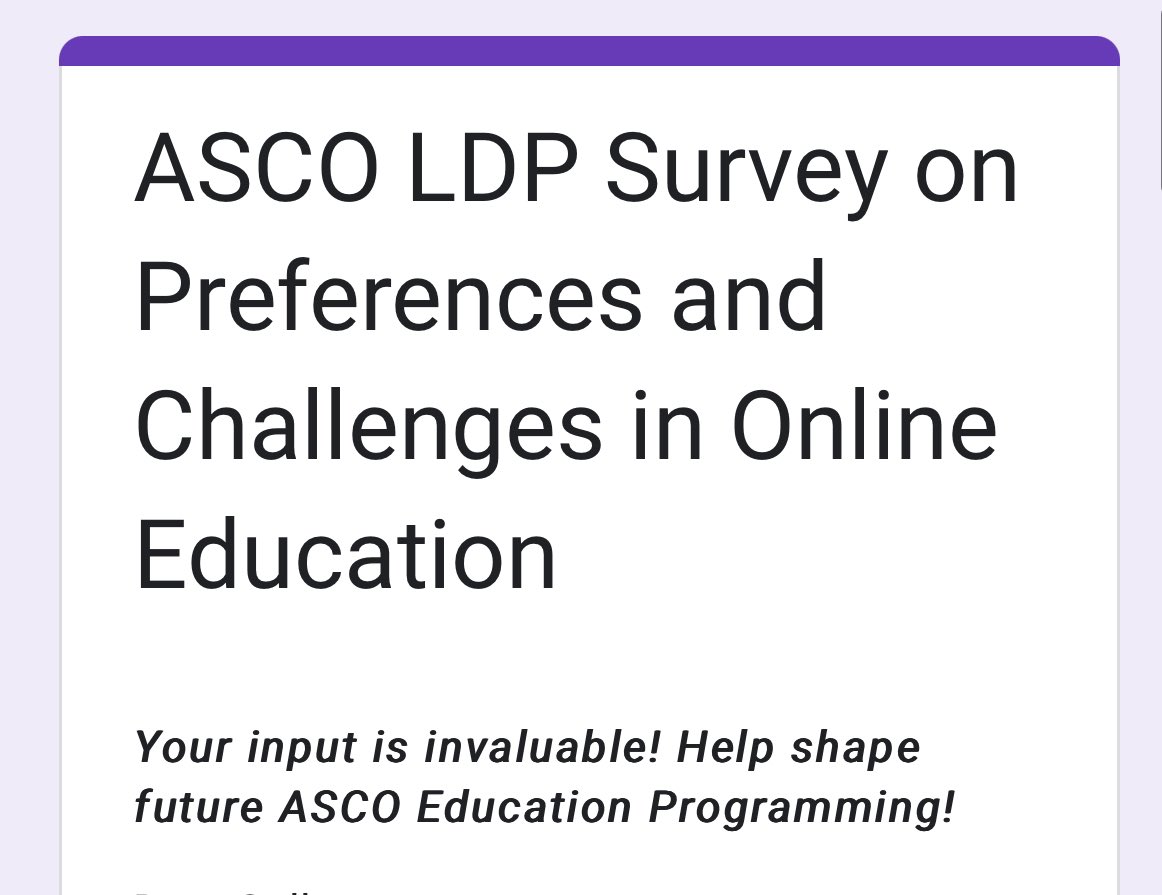 💡Love webinars? Not so much? 🥲Help shape future @ASCO Education activities with a 5 min online survey on your Online Learning Preferences! 🔗bit.ly/2024LDPSurvey Huge thanks from our ASCO LDP team! @IshwariaMD @DrYukselUrun @SalemGIOncDoc @sepideh_gholami