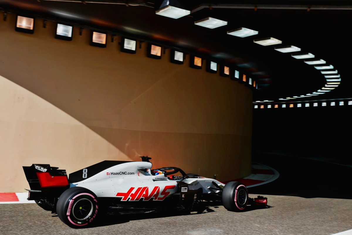 🇫🇷 Romain Grosjean (Haas VF18-Ferrari) no GP de Abu Dhabi de 2018.