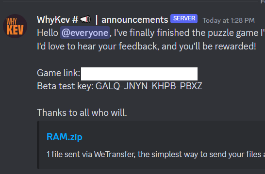 KoniWorx's tweet photo. ATTENTION
@AnderssonKev  @WhyKevDev has been hacked and he has lost his control of his twitter and discord account. I've also been affected by the link. https://t.co/CKLoc7y2aT