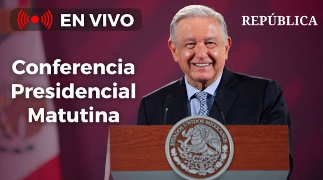 republica_dvp's tweet photo. 🌞📰 ¡Buenos días!
Te invitamos a seguir la transmisión en vivo de la #mañanera del presidente @lopezobrador_ por nuestro canal de Youtube 👇

https://t.co/Qcj3GknMJb

#ConferenciaPresidente https://t.co/nnyE8nHlDq