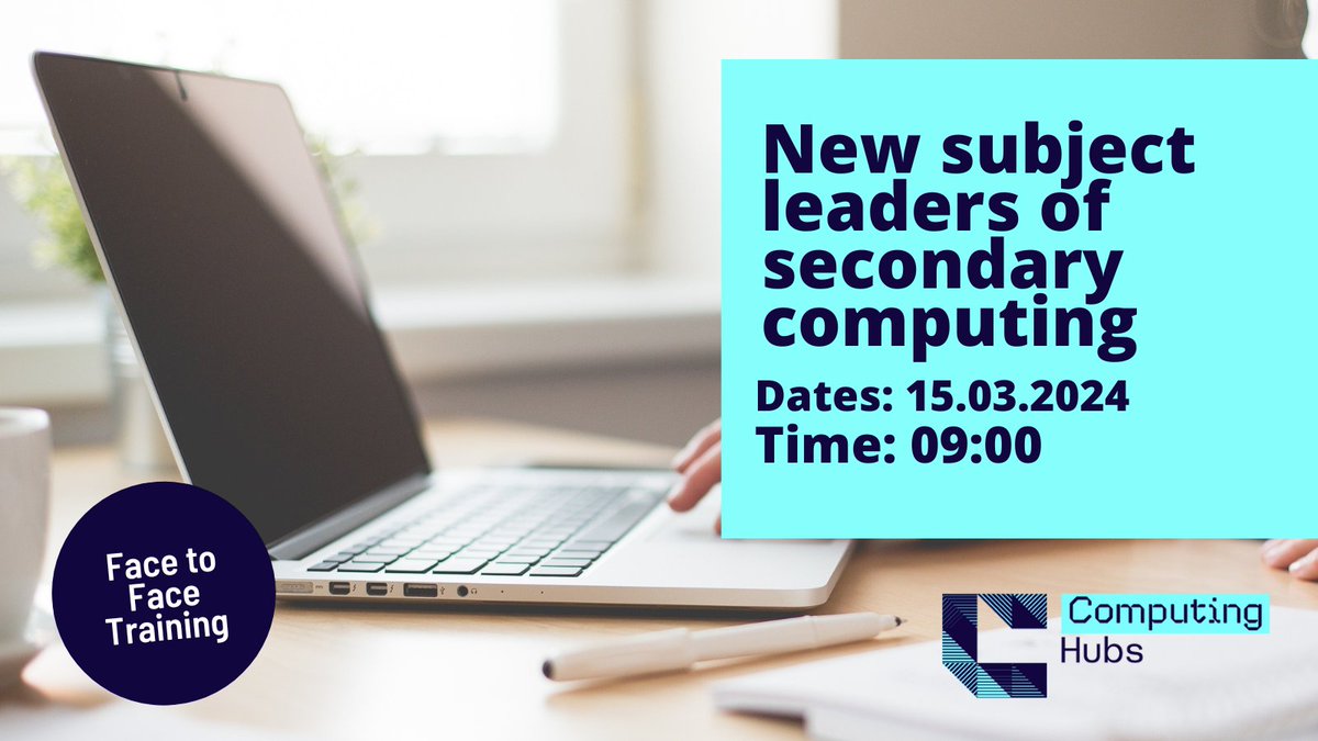 ComputingHubLEI's tweet image. This course is perfect for new subject leaders of computing, or those looking to progress their career through curriculum leadership. 

For more information or to book, click here: ncce.stem.org.uk/cpd/527027/int…

#teachcomputing #computingcpd #subjectleaders