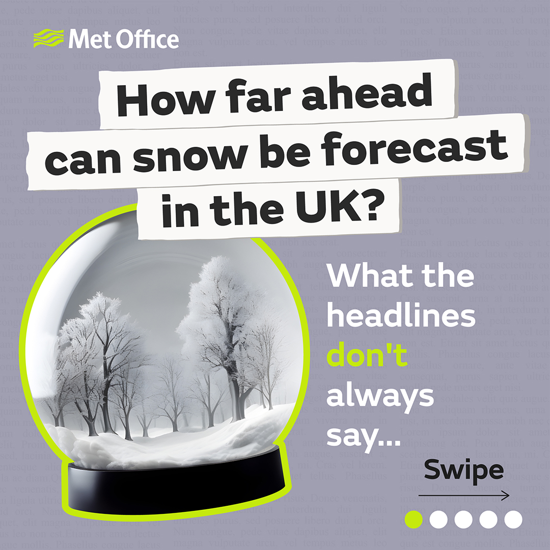 metoffice's tweet photo. Seen some excitable online headlines about snow in the UK?
Find out why snow forecasting in the UK is complex and what uncertainty the headlines don't always capture.
#WhenAccuracyMatters
π