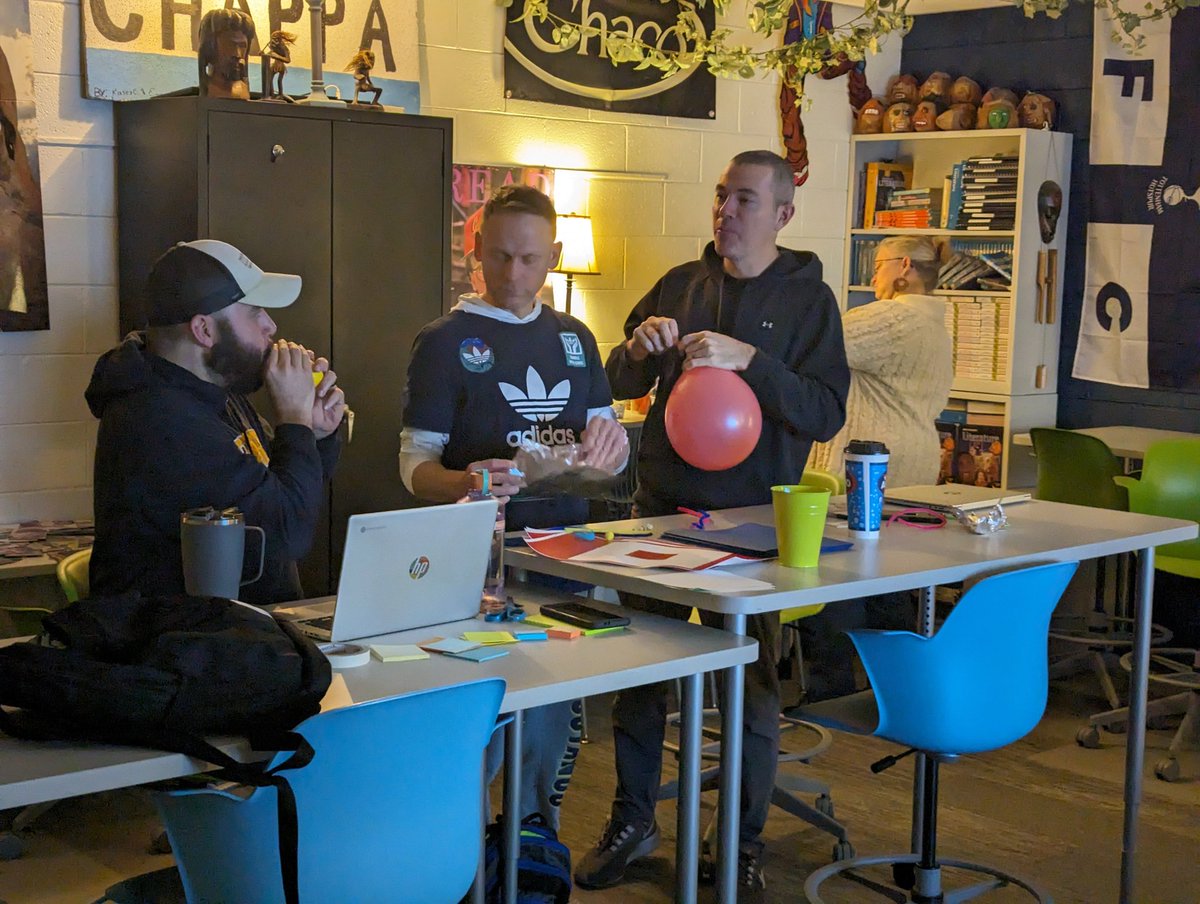 MrBaileyIV's tweet image. Nothing like diving into Project Based Learning with a new group of teachers. Thankful for our relationship with @VAInstitute. Excited for our @portageschools 6th Grade Social Studies and ELA teachers today! #ProjectBasedLearning #BlueAppleProjects @GoWestMS @PortageNorthMS #PCMS