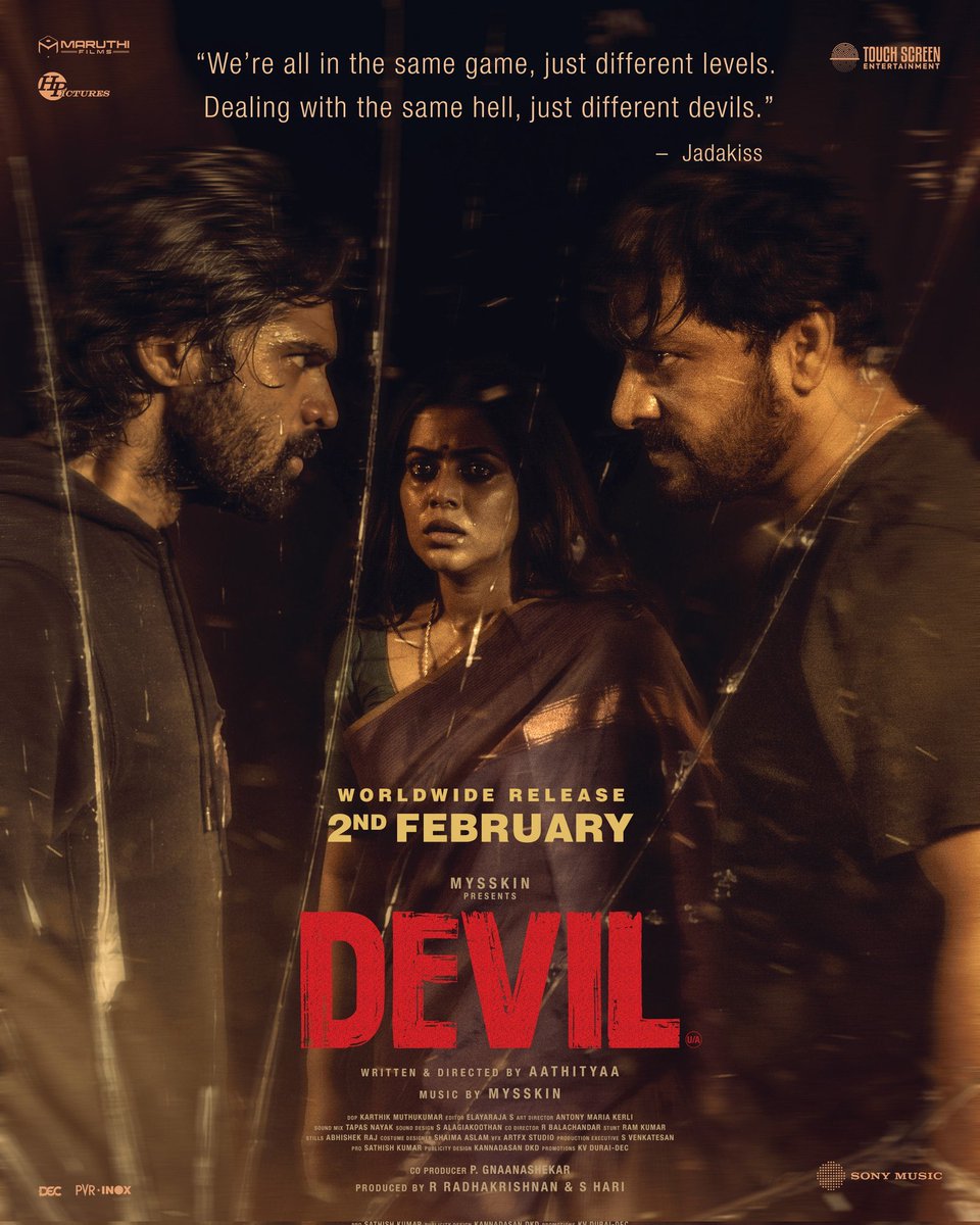 Sony Music South India (@sonymusicsouth) on Twitter photo #DevilInCinemas ❤️🔥
➡️ youtu.be/piNjs0VLazA
A <a href="/DirectorMysskin/">Mysskin</a> Musical 🎶
<a href="/MaruthiLtd/">MARUTHI FILMS @R.Radhakrishnan</a> <a href="/gnanase9137312/">gnanasekar</a>
<a href="/Aathityaa3/">Aathityaa</a> <a href="/shamna_kkasim/">Purnaa</a>
<a href="/vidaarth_actor/">Vidaarth</a> <a href="/Thrigun_Aactor/">Thrigun</a>
<a href="/iamsubhashree1/">Subhashree Rayaguru</a> <a href="/Lv_Sri/">Lv SrikanthLakshman</a>
<a href="/karthikmuthu14/">Karthik Muthukumar</a>
#Devil #DevilInCinemas ❤️🔥
➡️ youtu.be/piNjs0VLazA
A <a href="/DirectorMysskin/">Mysskin</a> Musical 🎶
<a href="/MaruthiLtd/">MARUTHI FILMS @R.Radhakrishnan</a> <a href="/gnanase9137312/">gnanasekar</a>
<a href="/Aathityaa3/">Aathityaa</a> <a href="/shamna_kkasim/">Purnaa</a>
<a href="/vidaarth_actor/">Vidaarth</a> <a href="/Thrigun_Aactor/">Thrigun</a>
<a href="/iamsubhashree1/">Subhashree Rayaguru</a> <a href="/Lv_Sri/">Lv SrikanthLakshman</a>
<a href="/karthikmuthu14/">Karthik Muthukumar</a>
#Devil