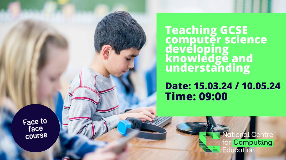 ComputingHubLEI's tweet image. We have two available dates for our Teaching GCSE computer science developing knowledge and understanding course!

15.03.24 - ncce.stem.org.uk/cpd/527349/tea…

10.05.24 - 

#teachcomputing #computingcpd