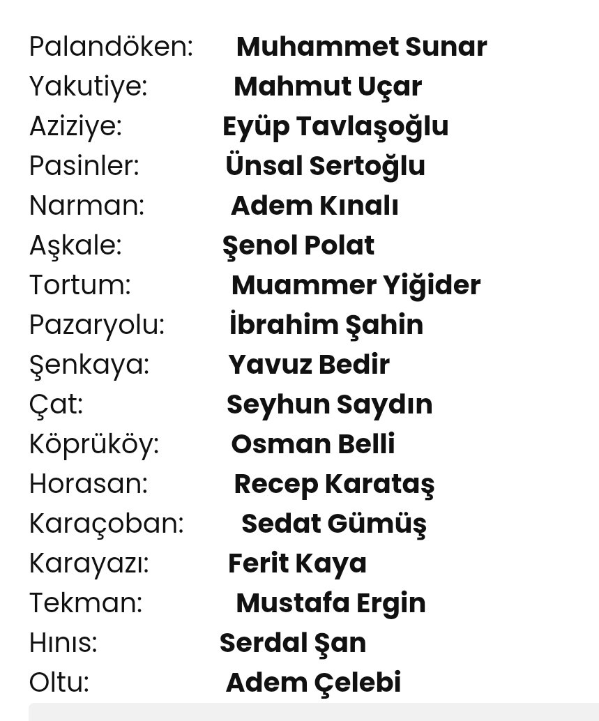 Erzurum için hayırlı olur inşallah ama gerçekten merkez ilçeler harika olmuş teşekkürler <a href="/Akparti/">AK Parti</a> hayırlı olsun <a href="/AvMuhammetSunar/">Muhammet SUNAR 🇹🇷</a>