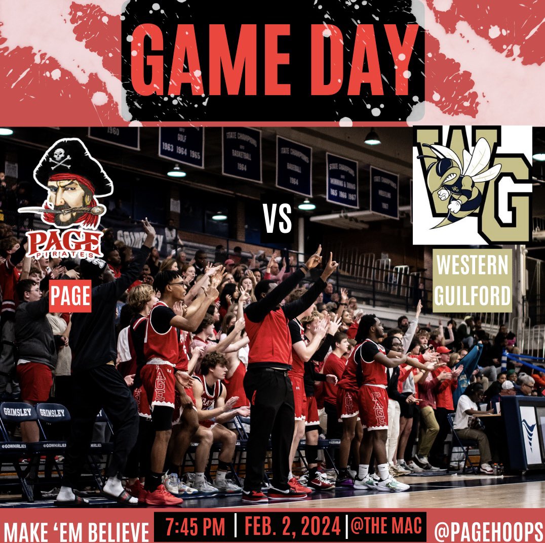 It’s GAME DAY!! Your Pirates Men’s Basketball Team is at HOME for today’s conference matchup against Western Guilford! Let’s #PackTheMac
#Together
#MakeEmBelieve