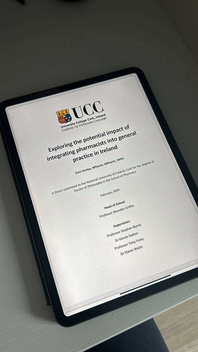 Just like that 3 years later, PhD thesis #submitted Thanks to all in @Pharmacy_UCC @UCC_GP for supporting me the whole way!