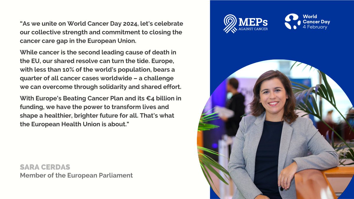 MAC_MEPs's tweet photo. The best quality treatments and care should be available to all those touched by cancer. For #WorldCancerDay, the #MEPsAgainstCancer are sharing their call to action to #CloseTheCareGap!
Follow the 🧵to read their messages ⬇️ https://t.co/Jq7KBP7bI3
