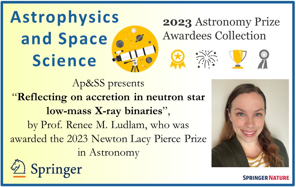 SpringerAstro's tweet photo. Prof. Renee Ludlam @rmludlam presents her invited paper in the Ap&SS #2023AstroPrizeCollection. She was awarded the 2023 Newton Lacy Pierce Prize in Astronomy!
Free access: https://t.co/FihU92G73d
All announcements: https://t.co/Pe57zGaB9Z
@AAS_Office @waynestate @waynestatephys https://t.co/xvAKOzXaZi
