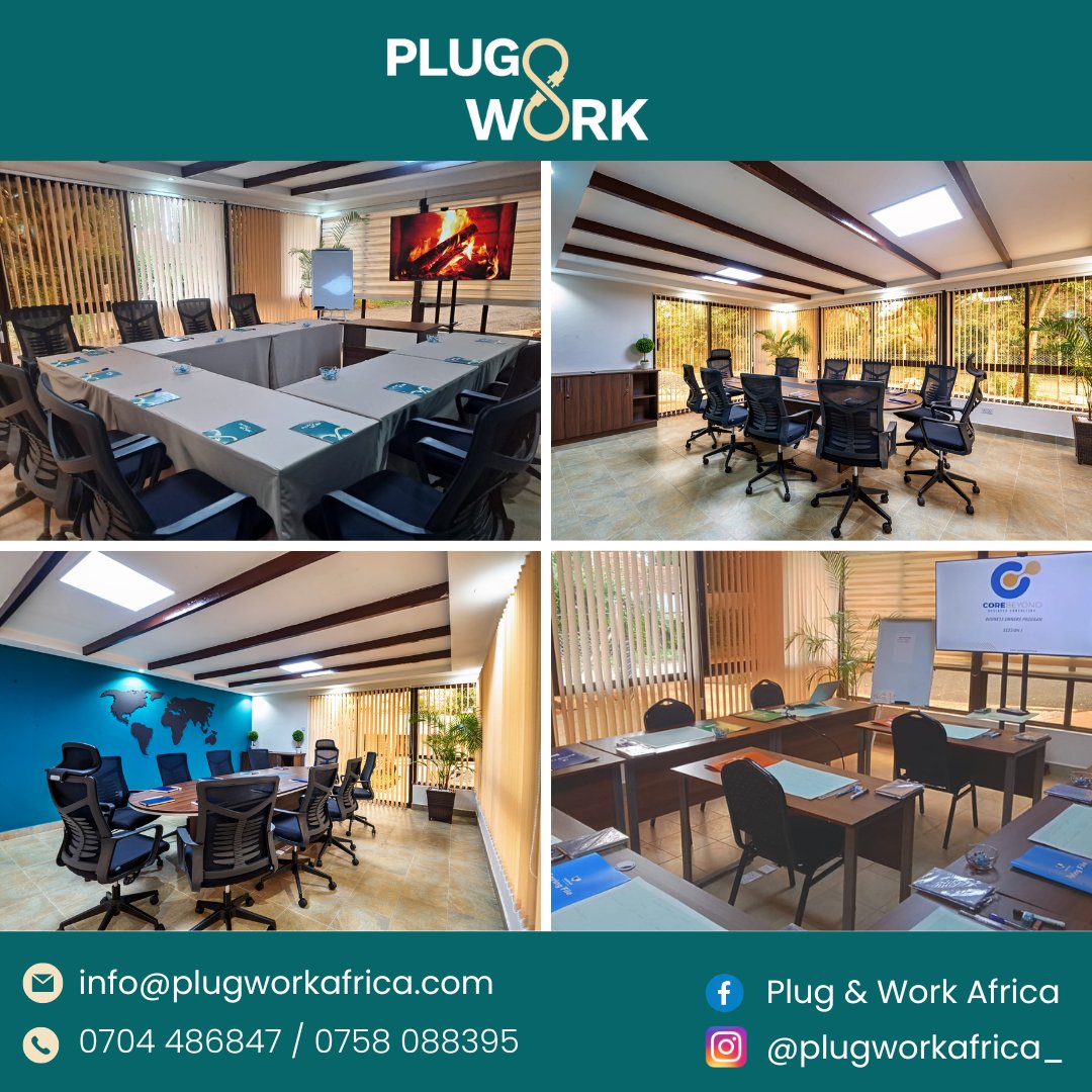 plugworkafrica's tweet photo. 🔌 Seal the deal in style! Power meetings with precision in our Boardroom Spaces at Plug &amp; Work. Elevate presentations, amplify discussions, and plug into success. Your business deserves the best.

#PlugAndWork #MeetingRooms #Meetings #Nairobi https://t.co/SoqJds2VkK