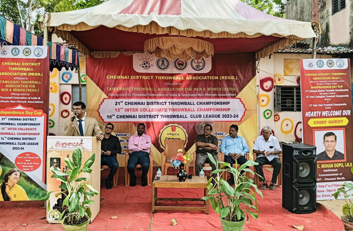It’s my pleasure to inaugurate the Chennai District Throwball Championship today for “Independence Day Cup” 🏆 🥇