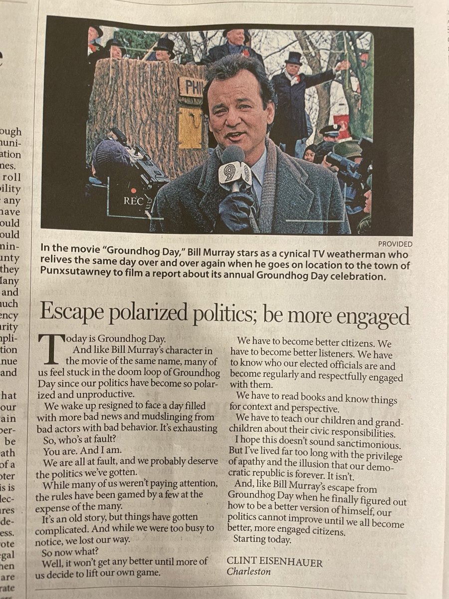 EisenhauerClin2's tweet photo. My letter to the editor in today’s Post &amp; Courier. Please check out https://t.co/InPrUGwyGt and help us improve politics in SC. #SCForward #SC_FWD #BBSC https://t.co/ROclM3uzi9