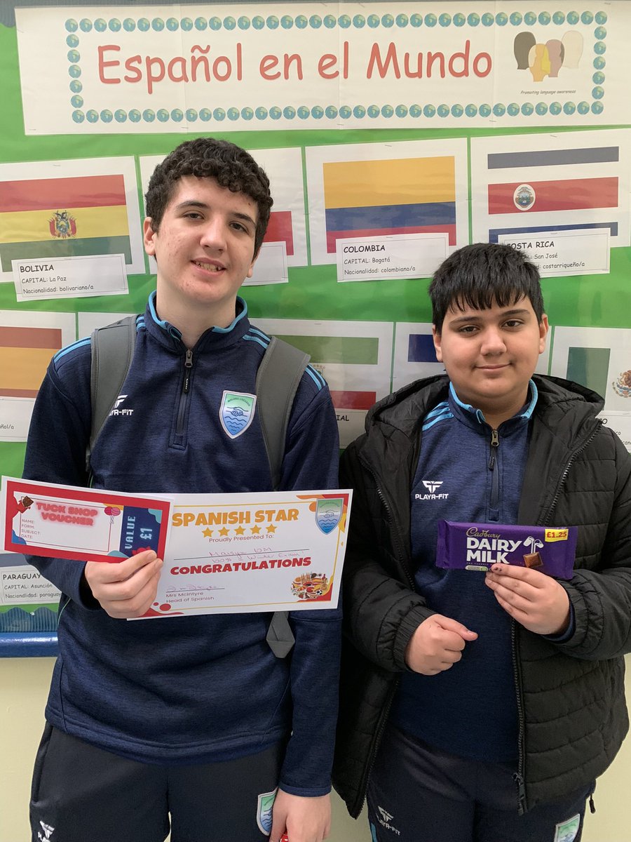 malonelanguages's tweet image. Well done to our Winter Spanish Stars 🇪🇸🌟 Y8 Katie, Y9 Khyran &amp;amp; Maja, Y10 Maisyn &amp;amp; Ali and Y11 Bob, 4 of whom achieved 99 or 100% in their exam 👏🤩