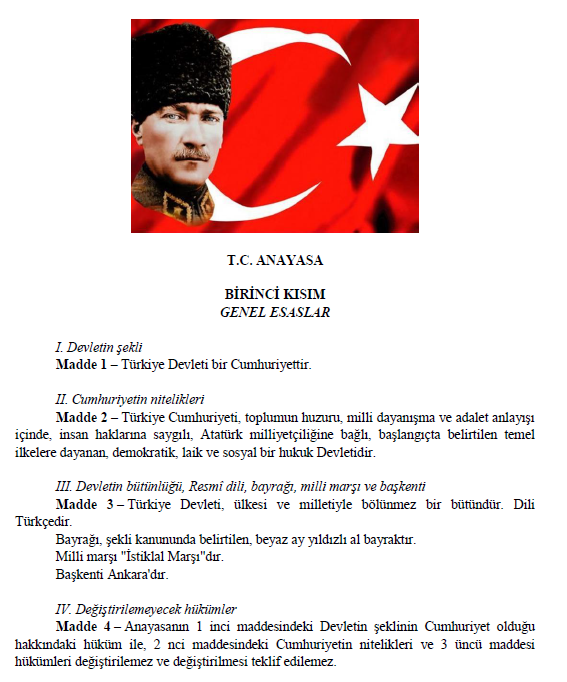 #TürkiyeCumhuriyeti 
#TürkiyeDemokratiktir
#TürkiyeLaiktirLaikKalacak 
#TürkiyeSosyalBirDevlettir
#TürkiyeHukukDevletidir
#ATATÜRK  
#ATATÜRKMilliyetçiliği 
#Evrensel
#İnsanHakları
#SosyalDevlet 
#DiliTürkçedir
#Türkçe
#BölünmezBirBütün
#TekMillet 
#Anayasaİlk4MaddeDeğiştirilemez