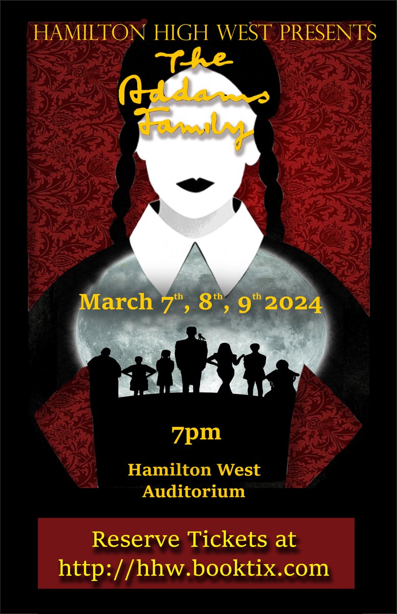 Hamilton West High School proudly presents the Addams Family. Tickets: trst.in/u5BJOm