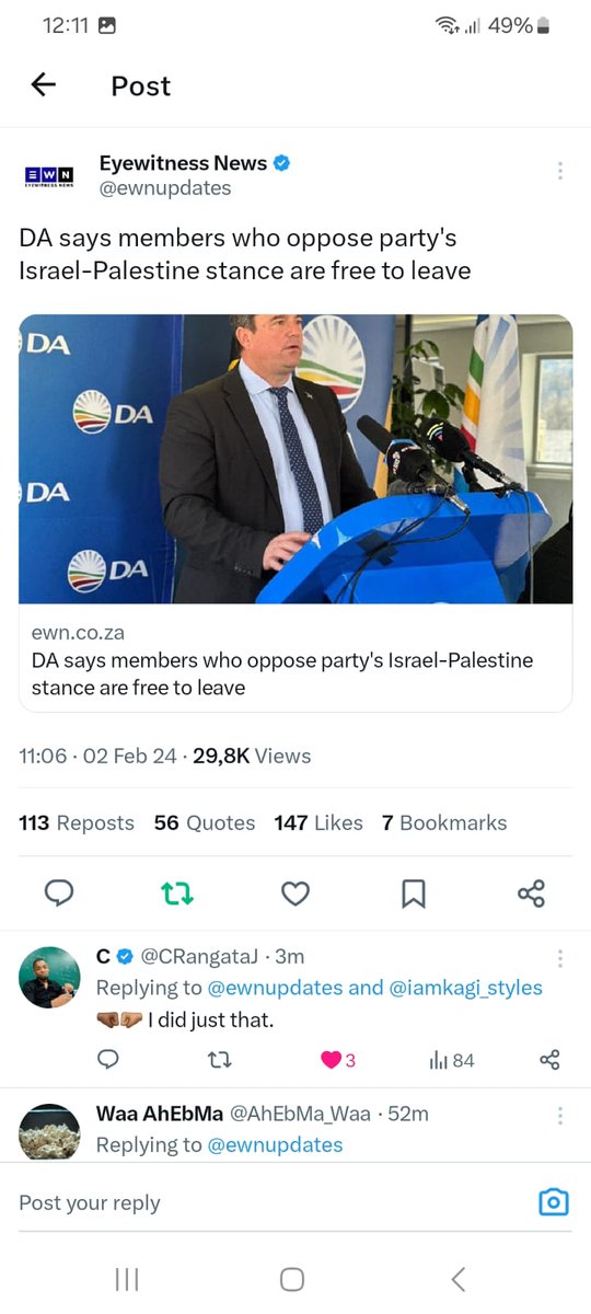 #GenocideJohn has spoken.

<a href="/jsteenhuisen/">John Steenhuisen MP</a>
<a href="/Our_DA/">Democratic Alliance</a>