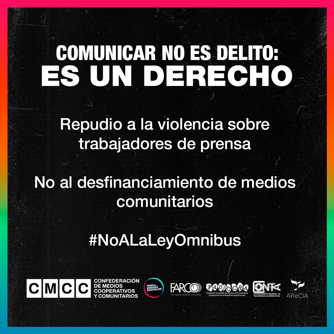 AReCIA_'s tweet photo. 🔴Dentro de los heridos reportados, el porcentaje correspondiente a profesionales del sector es muy alto. Lo que evidencia la constitución de un blanco como foco represivo que atenta contra la libertad de expresión. https://t.co/0JNtH7LLtx