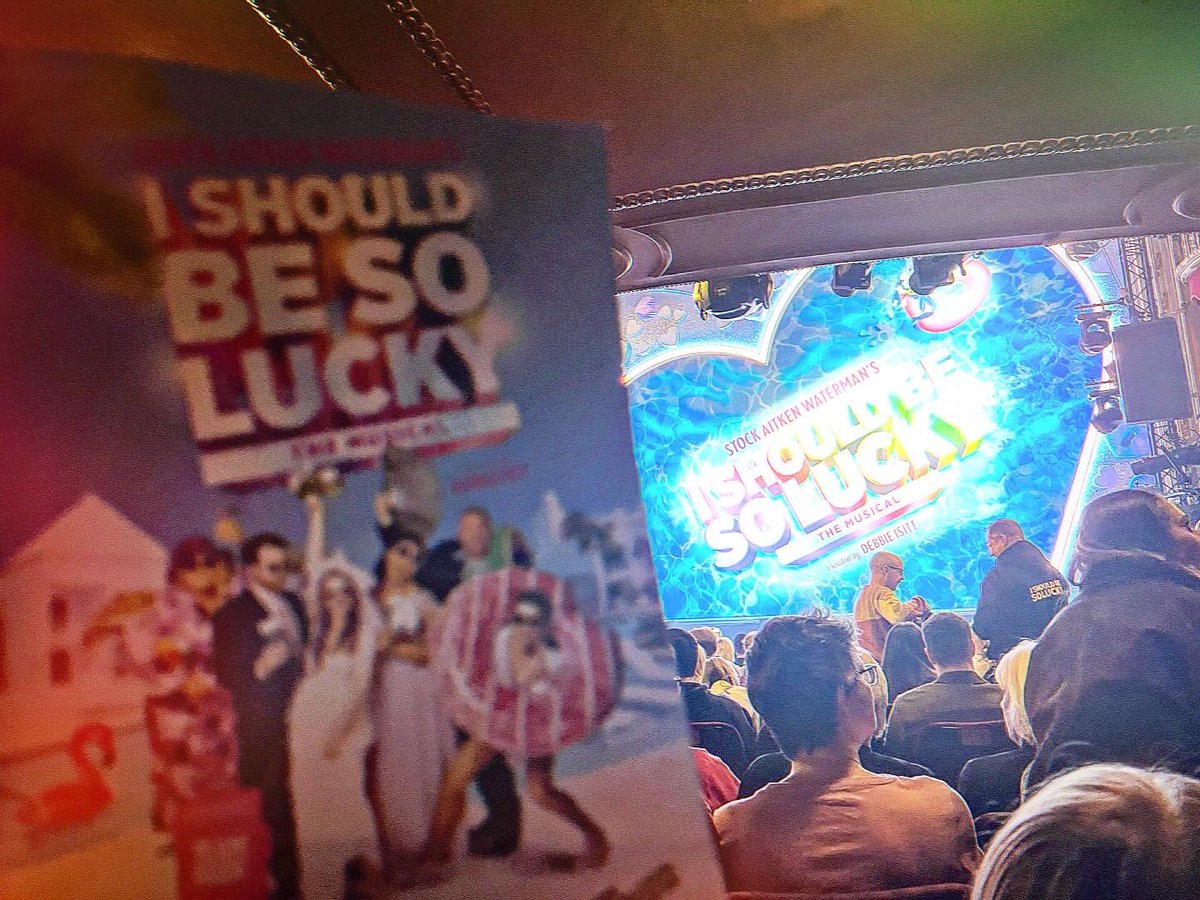 Kierbro's tweet image. Cracking night @SoLuckyMusical in Wimbledon (after we moved seats for act 2 anyway). So many amazing pals absolutely shining onstage - smiled &amp;amp; sang along (quietly!) the whole way through. Terrific fun - go see while you can - especially if you’re an 80’s kid! #TheHitFactory