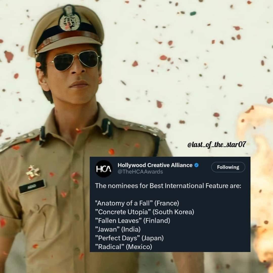 Jawan is nominated from India in the Best International Films category in Astras International Awards 🔥
ASTRA is Australia's biggest Film Awards
Like UK's BAFTA and US's Oscars 

Shah Rukh Khan 

#Shahrukhkhan #jawan #jawanmovie #Atlee