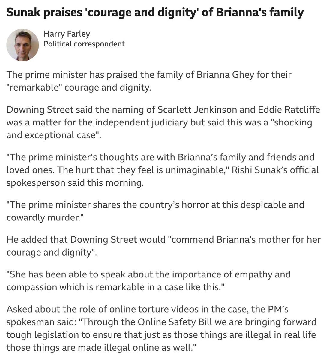 oolon's tweet photo. Oh fuck right off @RishiSunak, you stood up at the party conference and knowingly used trans people as your signature hate target in the culture war. Saying disgusting things about them for votes. You should only mention Brianna Ghey's name in your apology for that. https://t.co/fKgMJFiEIm