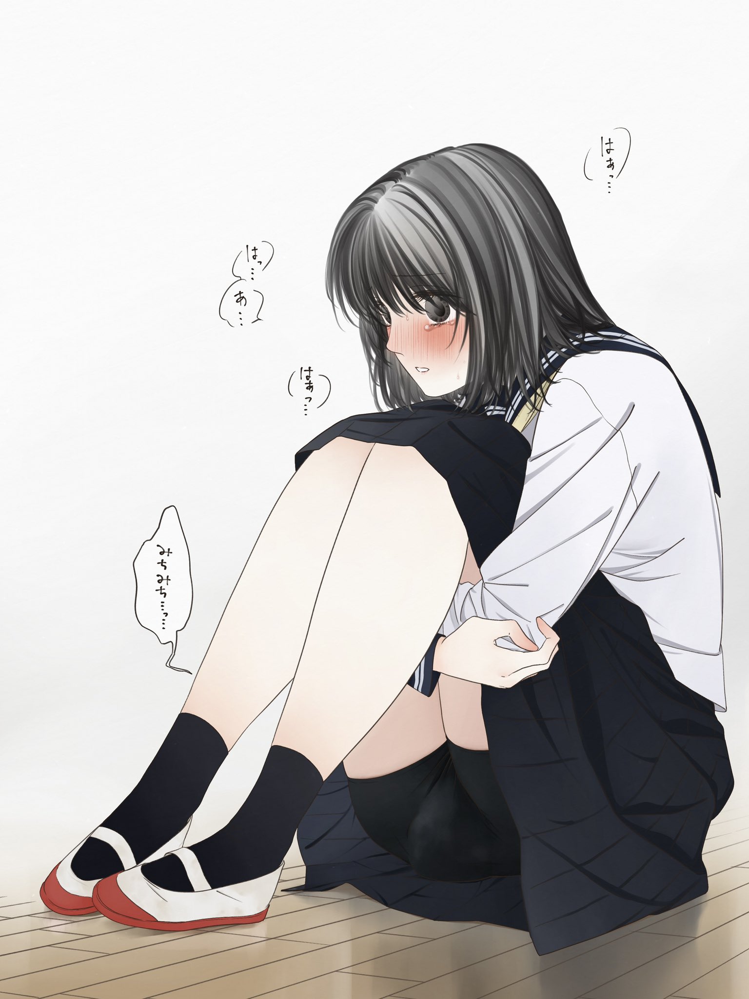  おもらしイラスト女子 